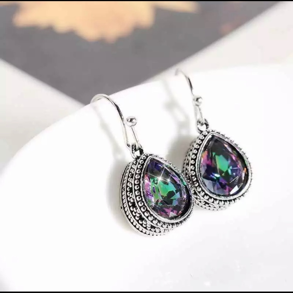 Multi color Moonstone drop EARRINGS